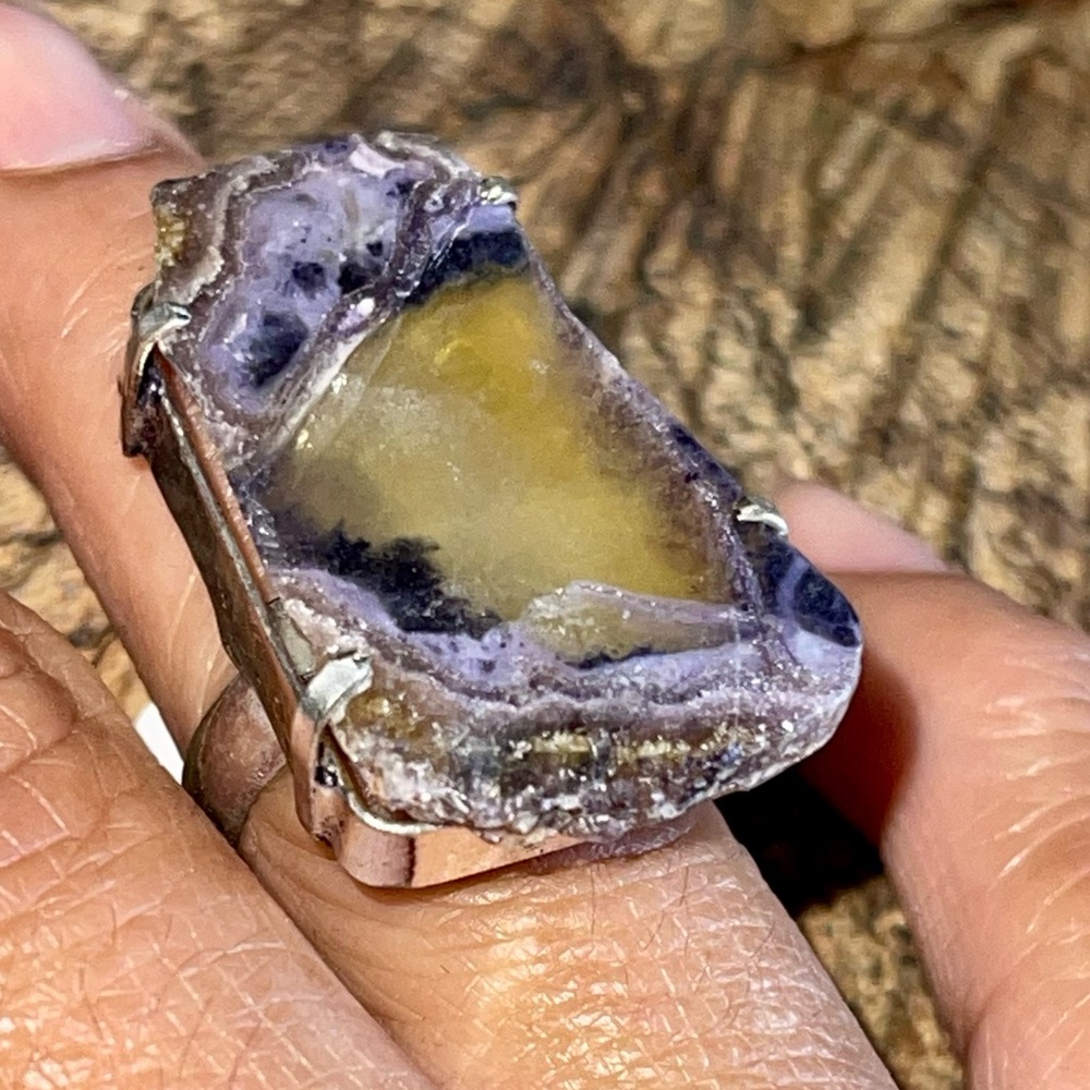 Translucent Purple Fluorite Ring 6 1/4 - Picture 8 of 9
